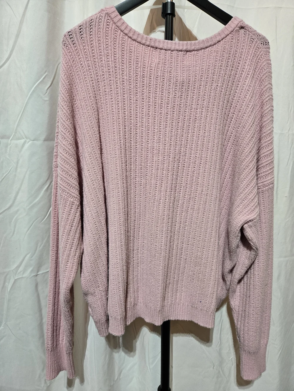 No Boundaries Light Pink Waffle Henley Sweater - Picture 6 of 6